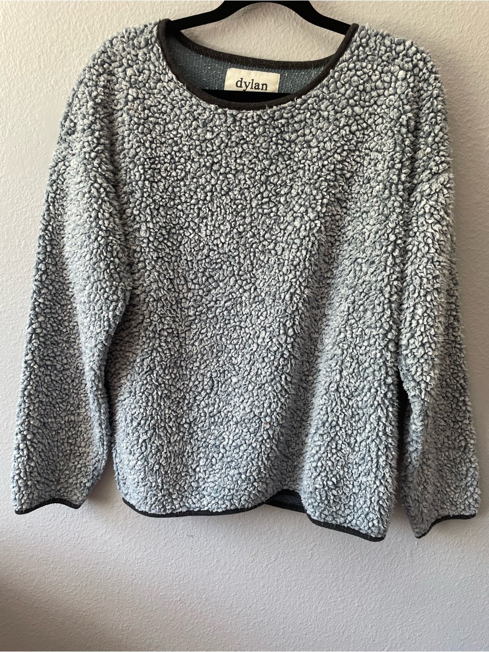 Blue Faux Fur Sherpa Pullover Sweater M Dylan Los Angeles